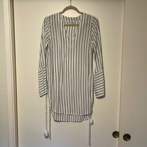 Pinstripe long sleeve dress